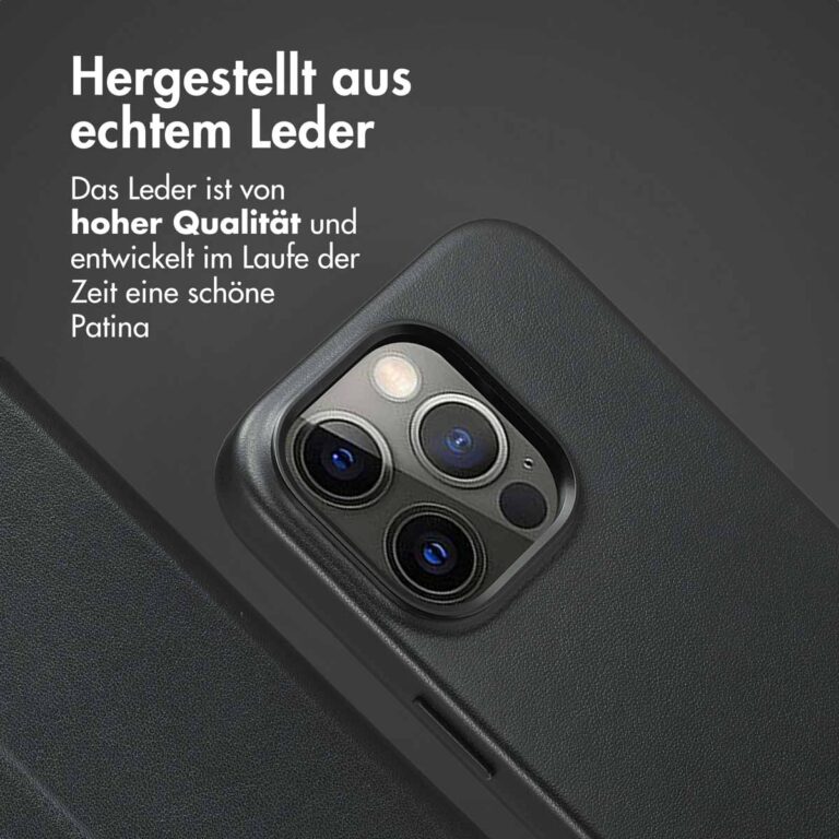Accezz Leather Bookcase 2-in-1 met MagSafe Apple iPhone 14 Pro - Onyx Black - Afbeelding 9