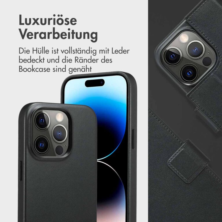 Accezz Leather Bookcase 2-in-1 met MagSafe Apple iPhone 14 Pro - Onyx Black - Afbeelding 6