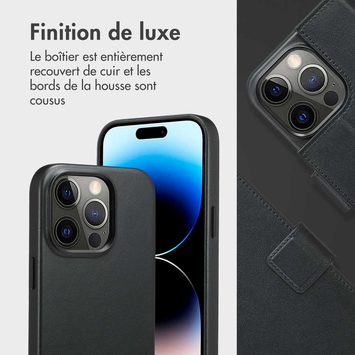 Accezz Leather Bookcase 2-in-1 met MagSafe Apple iPhone 14 Pro - Onyx Black - Afbeelding 5