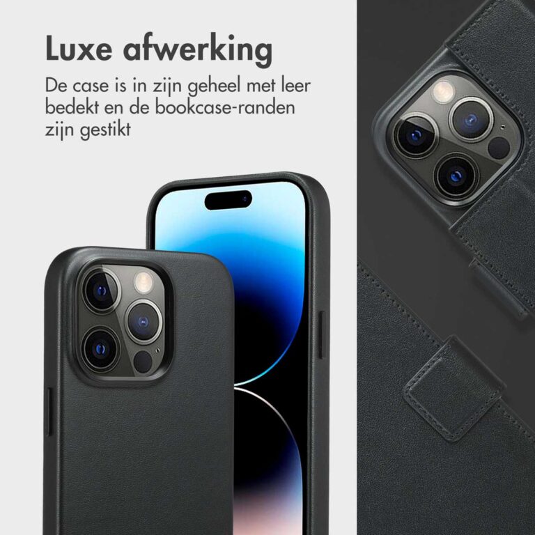 Accezz Leather Bookcase 2-in-1 met MagSafe Apple iPhone 14 Pro - Onyx Black - Afbeelding 4