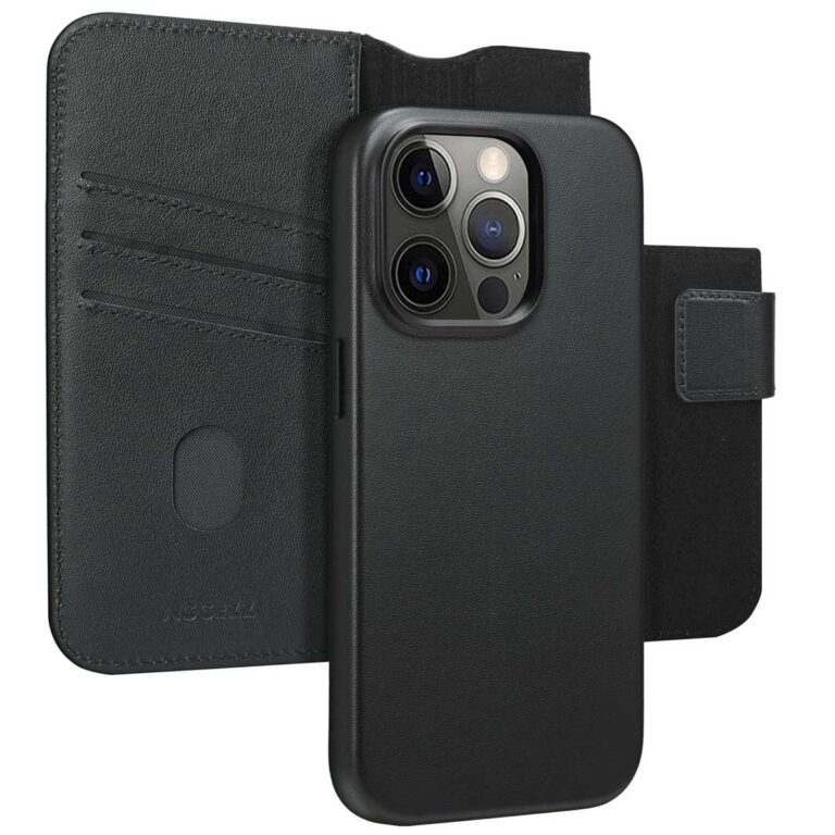 Accezz Leather Bookcase 2-in-1 met MagSafe Apple iPhone 14 Pro - Onyx Black - Afbeelding 2