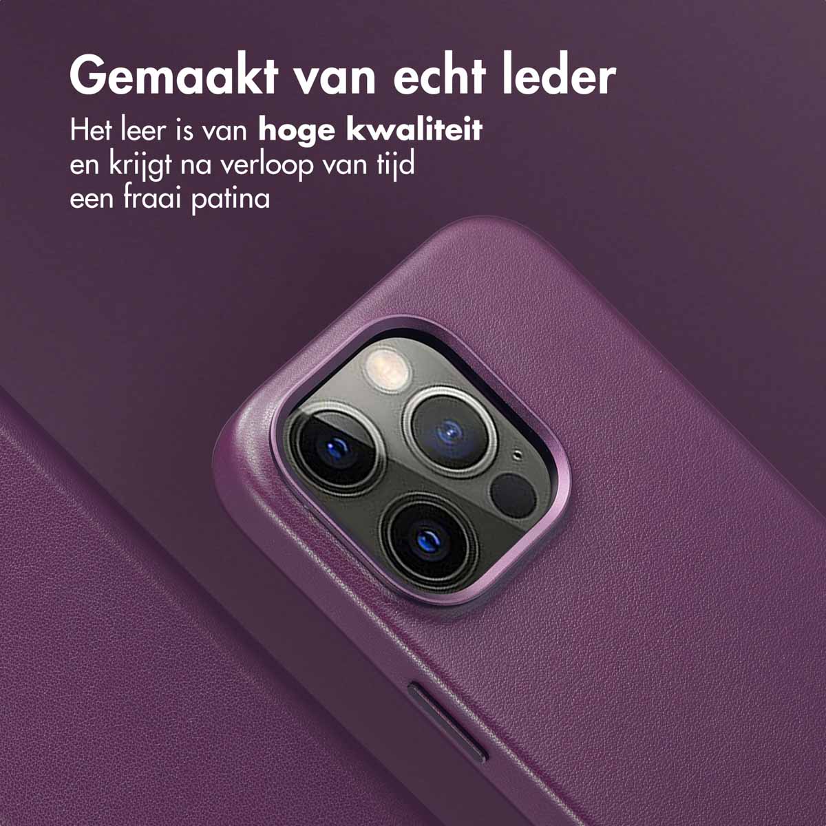 Accezz Leather Bookcase 2-in-1 met MagSafe Apple iPhone 14 Pro - Heath Purple - Afbeelding 6