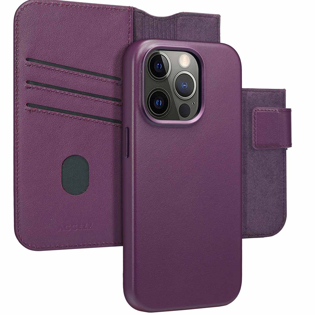 Accezz Leather Bookcase 2-in-1 met MagSafe Apple iPhone 14 Pro - Heath Purple - Afbeelding 3