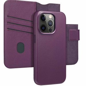 Accezz Leather Bookcase 2-in-1 met MagSafe Apple iPhone 14 Pro - Heath Purple