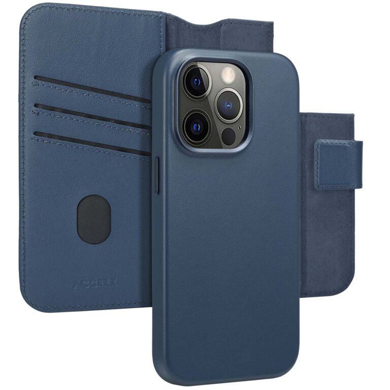 Accezz Leather Bookcase 2-in-1 met MagSafe Apple iPhone 14 Pro - Nightfall Blue - Afbeelding 2