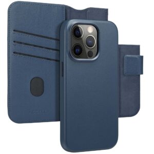 Accezz Leather Bookcase 2-in-1 met MagSafe Apple iPhone 14 Pro - Nightfall Blue