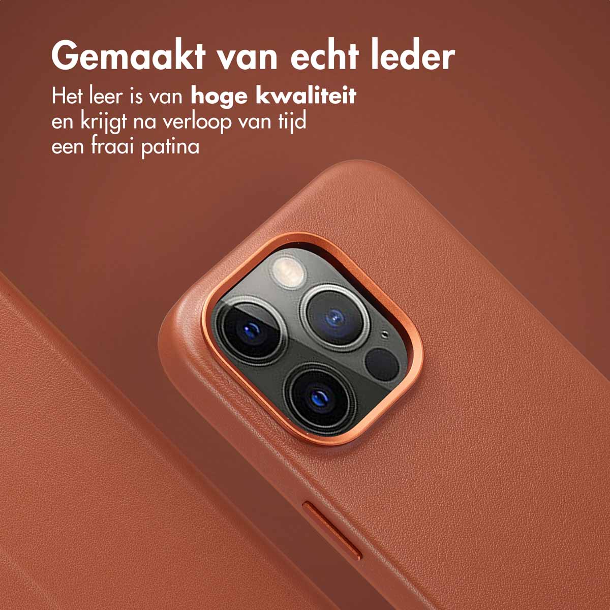 Accezz Leather Bookcase 2-in-1 met MagSafe Apple iPhone 14 Pro - Sienna Brown - Afbeelding 6