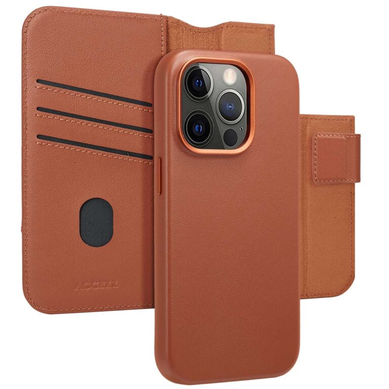 Accezz Leather Bookcase 2-in-1 met MagSafe Apple iPhone 14 Pro - Sienna Brown - Afbeelding 2