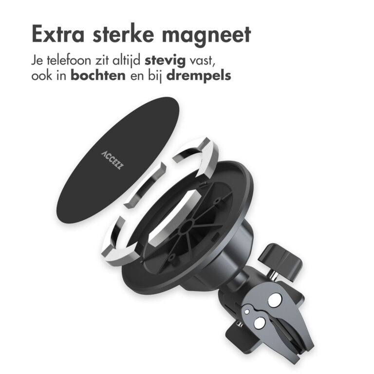Accezz Telefoonhouder auto - MagSafe - Inclusief Magnetische Cirkel - Ventilatierooster - Zwart - Afbeelding 3