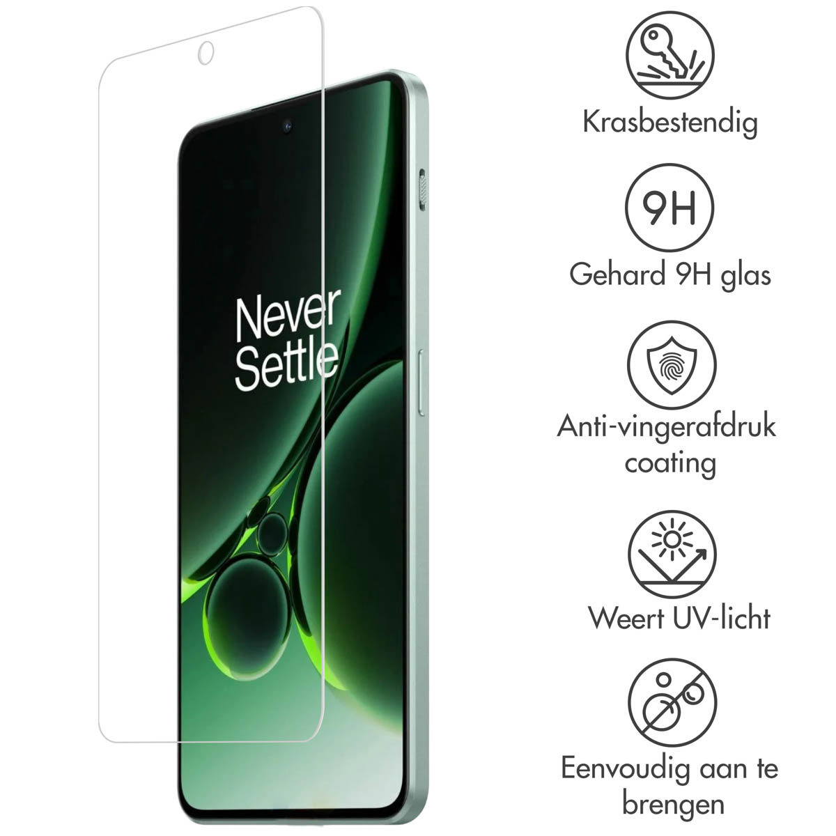 Accezz Gehard Glas Screenprotector OnePlus Nord 3 / 4 - Transparant - Afbeelding 4