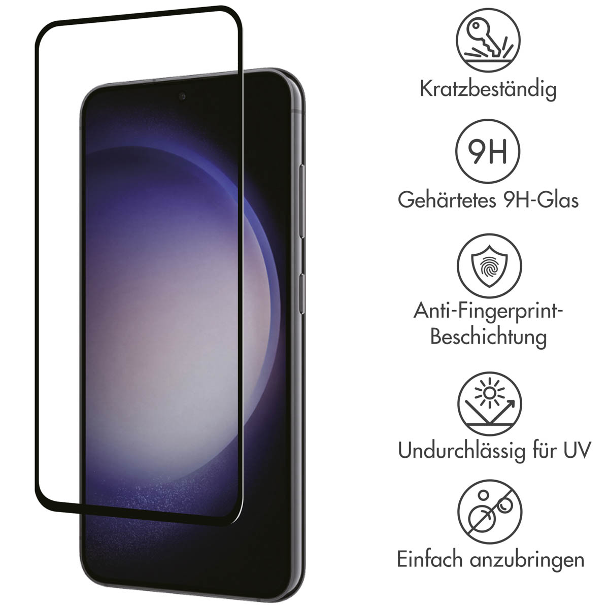 Accezz Gehard Glas Full Cover Screenprotector Samsung Galaxy A54 (5G) / S23 FE - Afbeelding 5