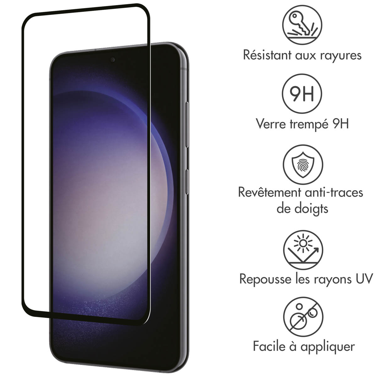 Accezz Gehard Glas Full Cover Screenprotector Samsung Galaxy A54 (5G) / S23 FE - Afbeelding 6