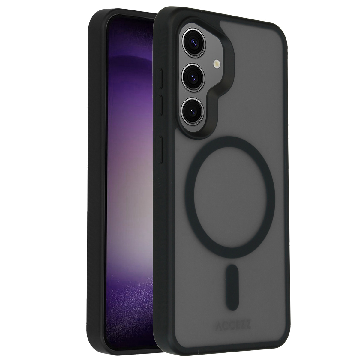 Accezz Rugged Frosted MagSafe Backcover Samsung Galaxy S24 - Zwart - Afbeelding 3