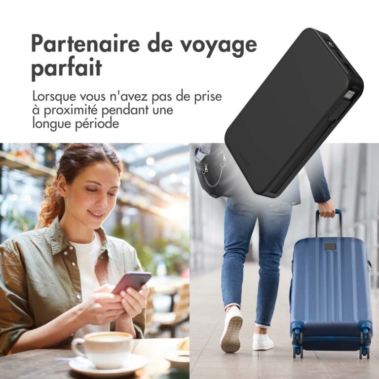 Accezz Powerbank 10.000 mAh met geïntegreerde kabels - Zwart - Afbeelding 10