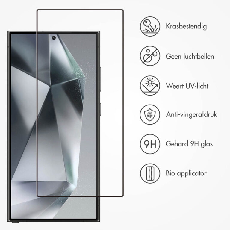 Accezz Gehard Glas Full Cover Screenprotector met applicator Samsung Galaxy S24 Ultra - Afbeelding 3