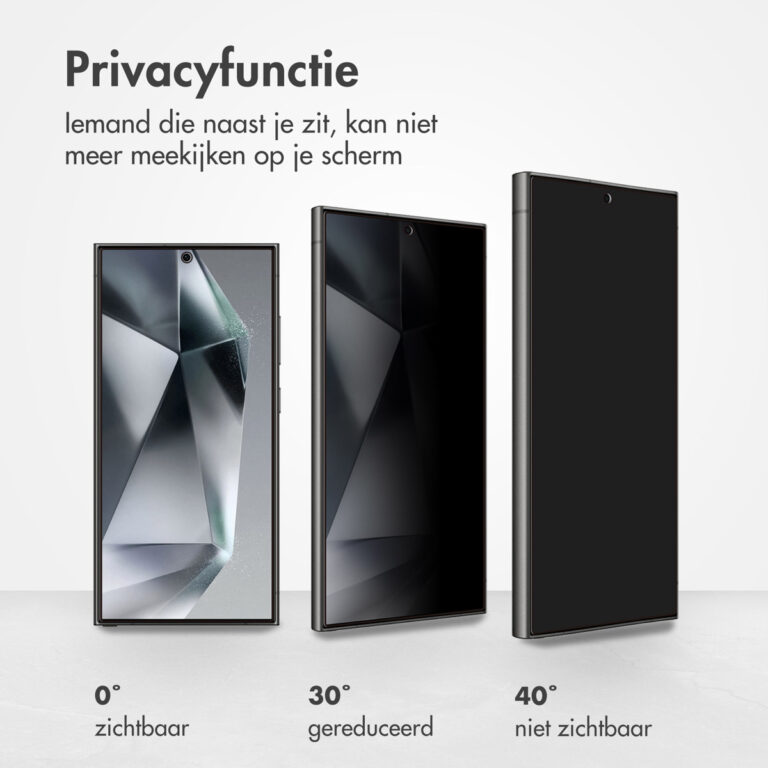 Accezz Gehard Glas Privacy Screenprotector Samsung Galaxy S24 Ultra - Transparant - Afbeelding 9