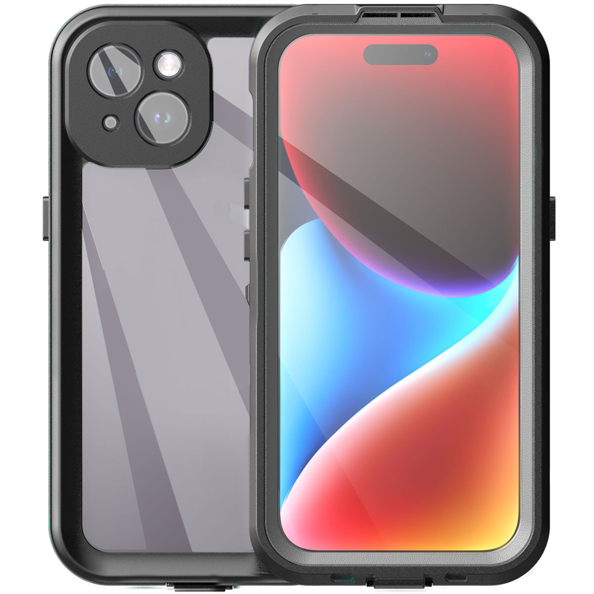 Redpepper Dot Plus Waterproof Backcover Apple iPhone 15 - Zwart - Afbeelding 10