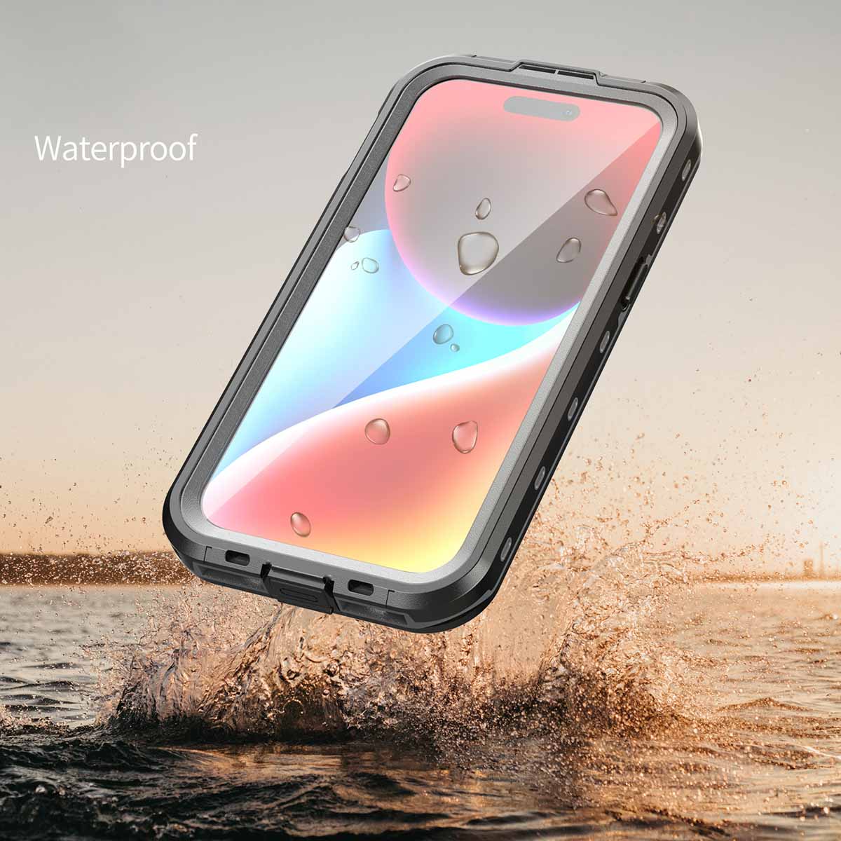 Redpepper Dot Plus Waterproof Backcover Apple iPhone 15 - Zwart - Afbeelding 8