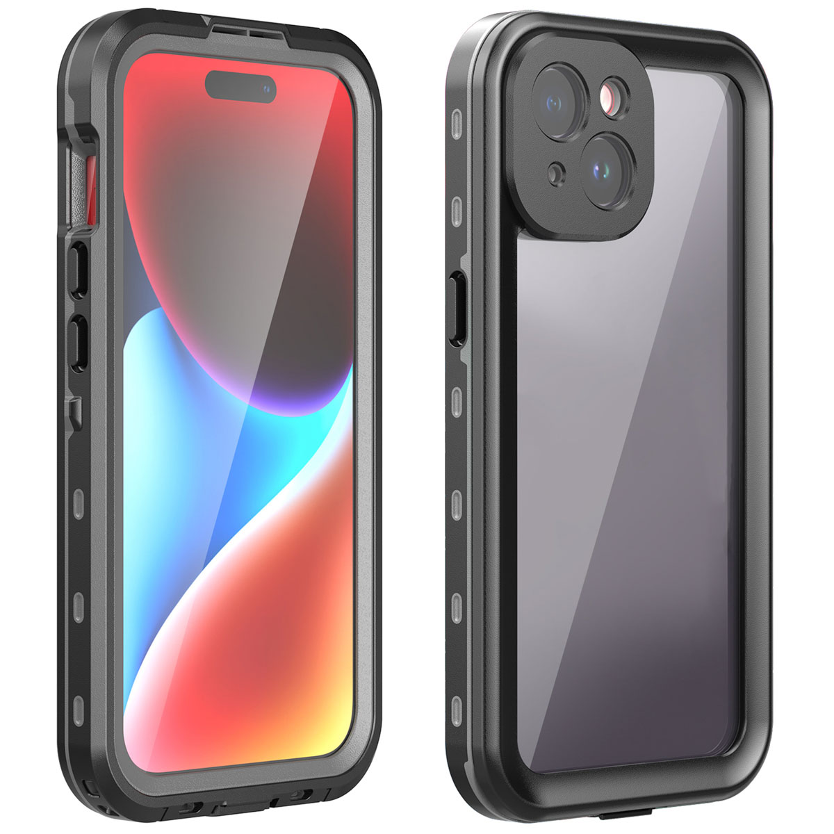 Redpepper Dot Plus Waterproof Backcover Apple iPhone 15 - Zwart - Afbeelding 2