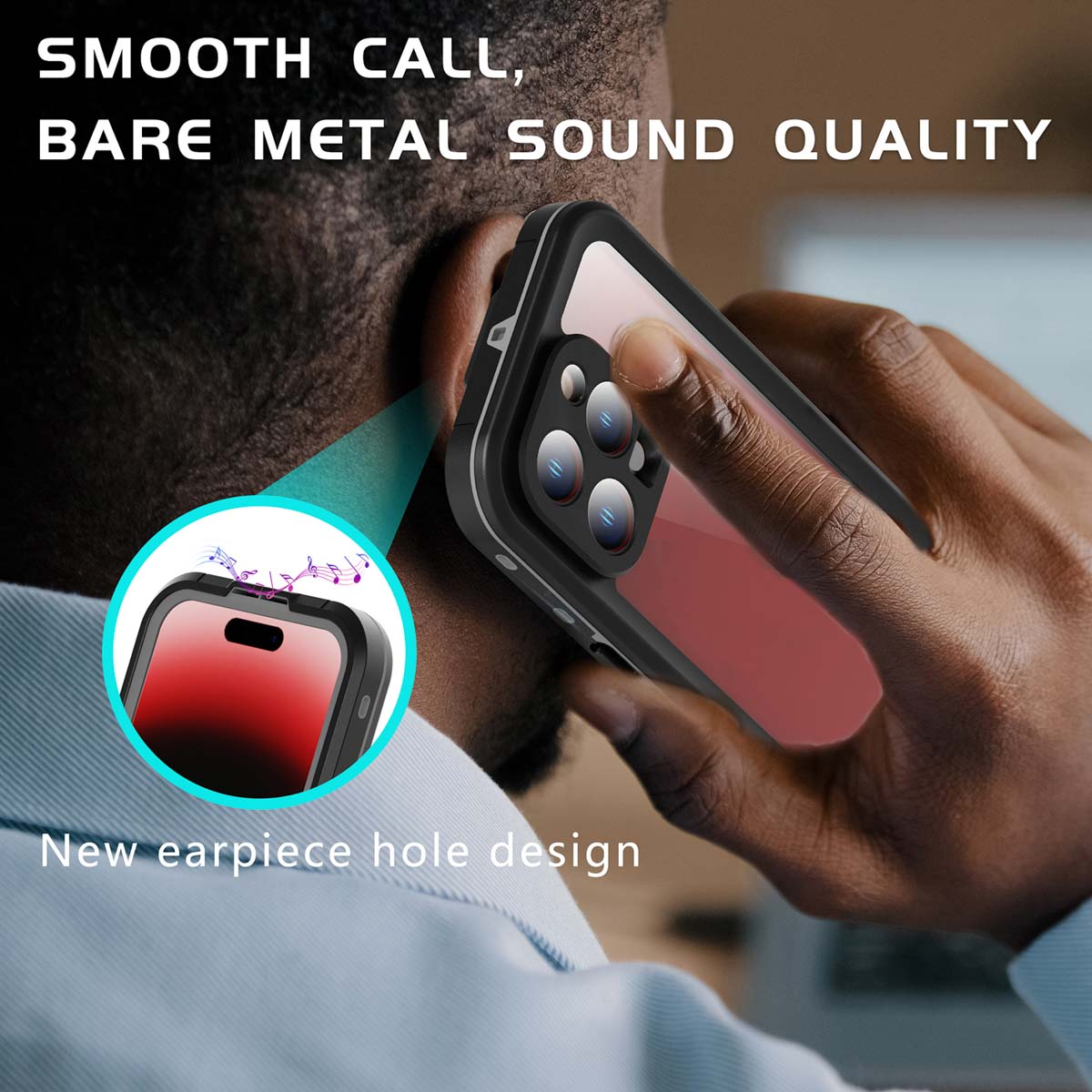 Redpepper Dot Plus Waterproof Backcover Apple iPhone 15 Pro - Zwart - Afbeelding 8