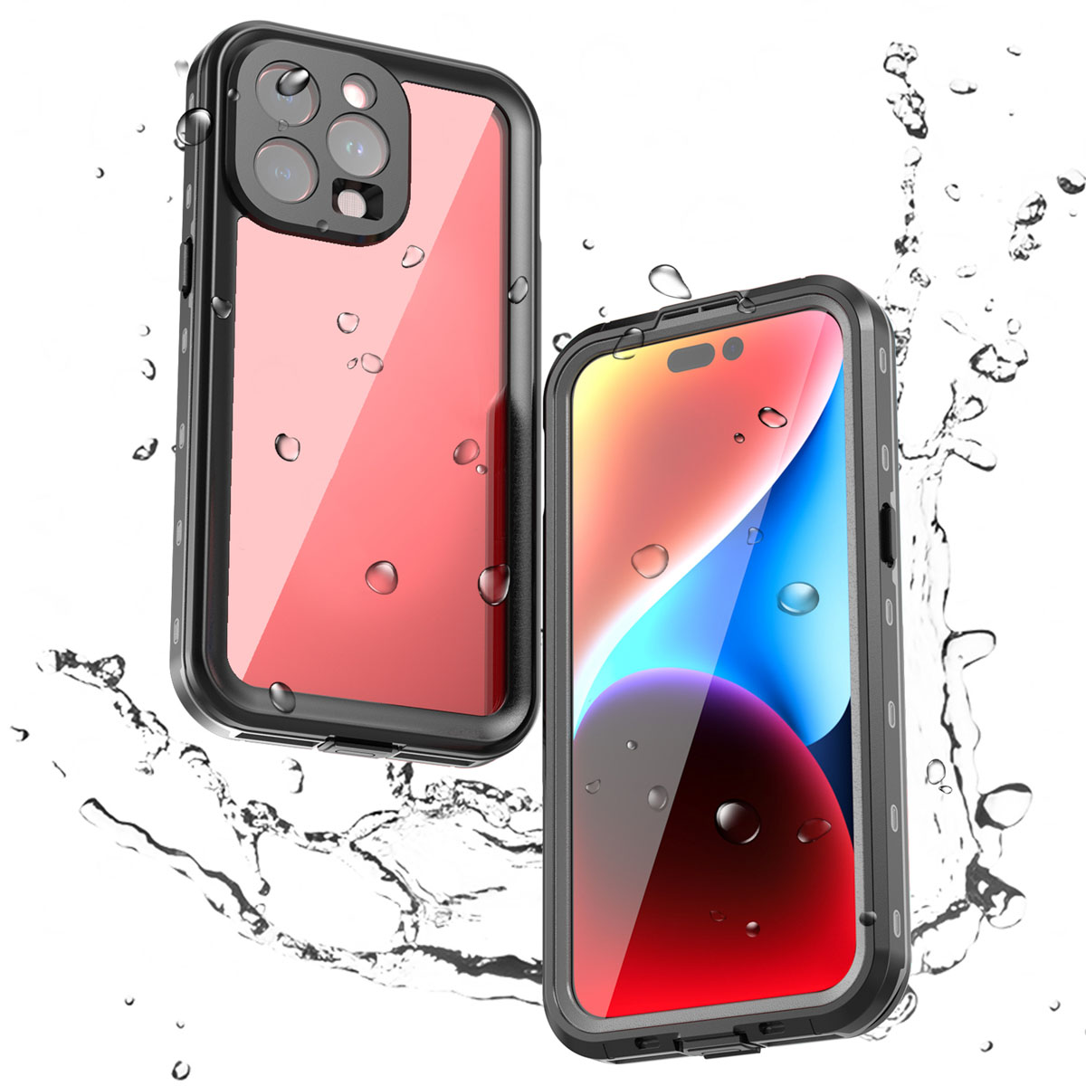 Redpepper Dot Plus Waterproof Backcover Apple iPhone 15 Pro Max - Zwart - Afbeelding 5