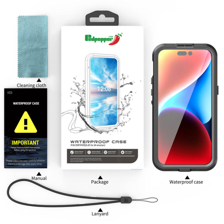 Redpepper Dot Plus Waterproof Backcover Apple iPhone 15 Pro Max - Zwart - Afbeelding 3