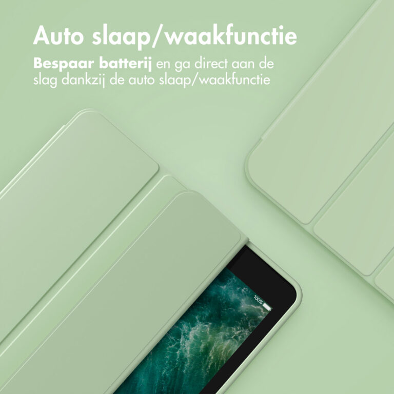 Accezz Smart Silicone Bookcase Apple iPad 9 (2021) 10.2 inch / iPad 8 (2020) 10.2 inch / iPad 7 (2019) 10.2 inch - Lichtgroen - Afbeelding 5