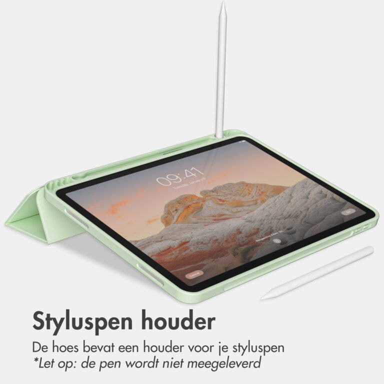 Accezz Smart Silicone Bookcase Apple iPad Air 11 inch (2025) M3 / (2024) M2 / Air 5 (2022) / Air 4 (2020) - Lichtgroen - Afbeelding 7