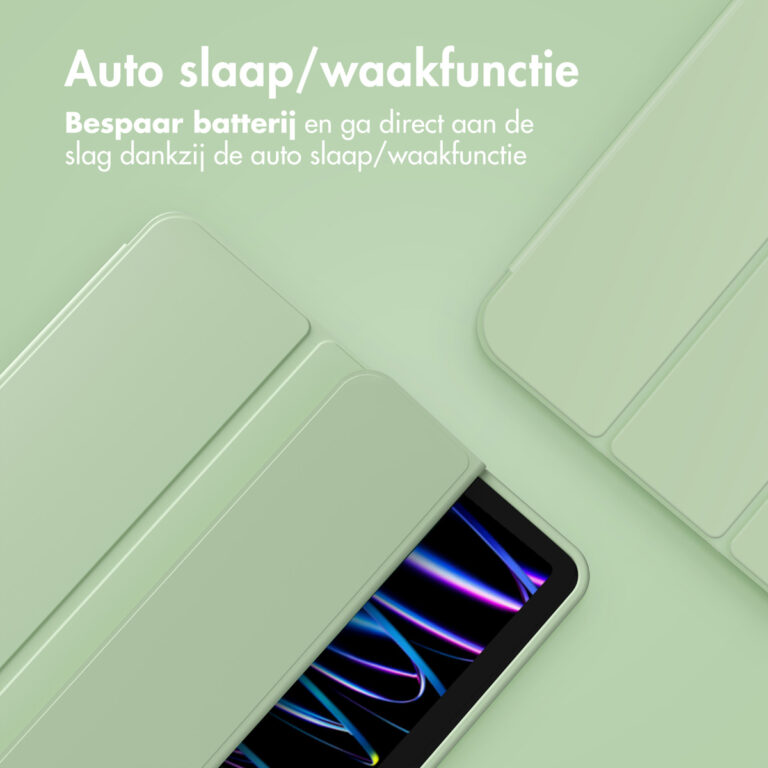 Accezz Smart Silicone Bookcase Apple iPad Air 11 inch (2025) M3 / (2024) M2 / Air 5 (2022) / Air 4 (2020) - Lichtgroen - Afbeelding 5