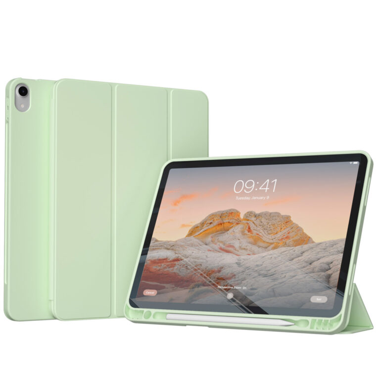 Accezz Smart Silicone Bookcase Apple iPad Air 11 inch (2025) M3 / (2024) M2 / Air 5 (2022) / Air 4 (2020) - Lichtgroen - Afbeelding 4