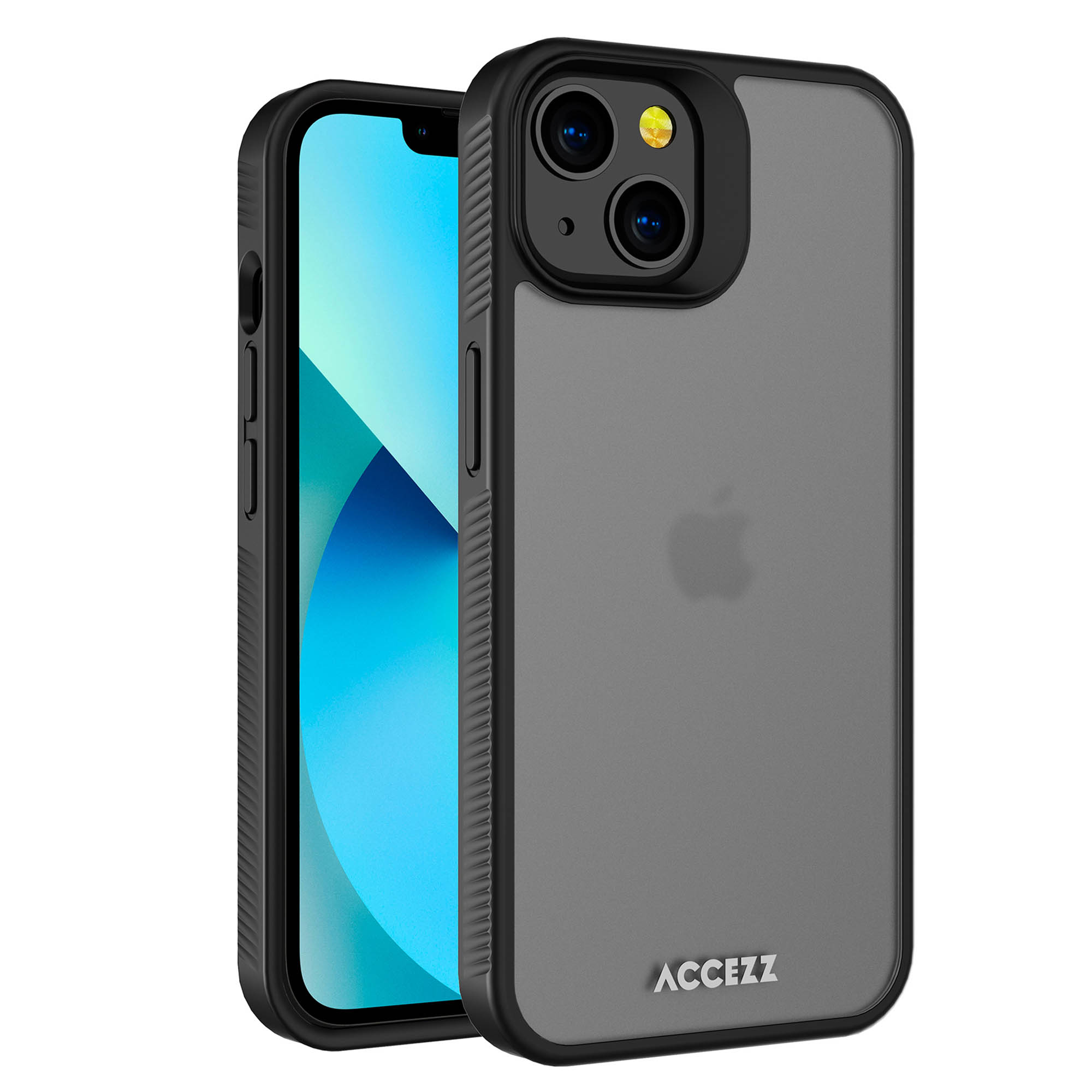 Accezz Rugged Frosted Backcover Apple iPhone 13 - Zwart - Afbeelding 3