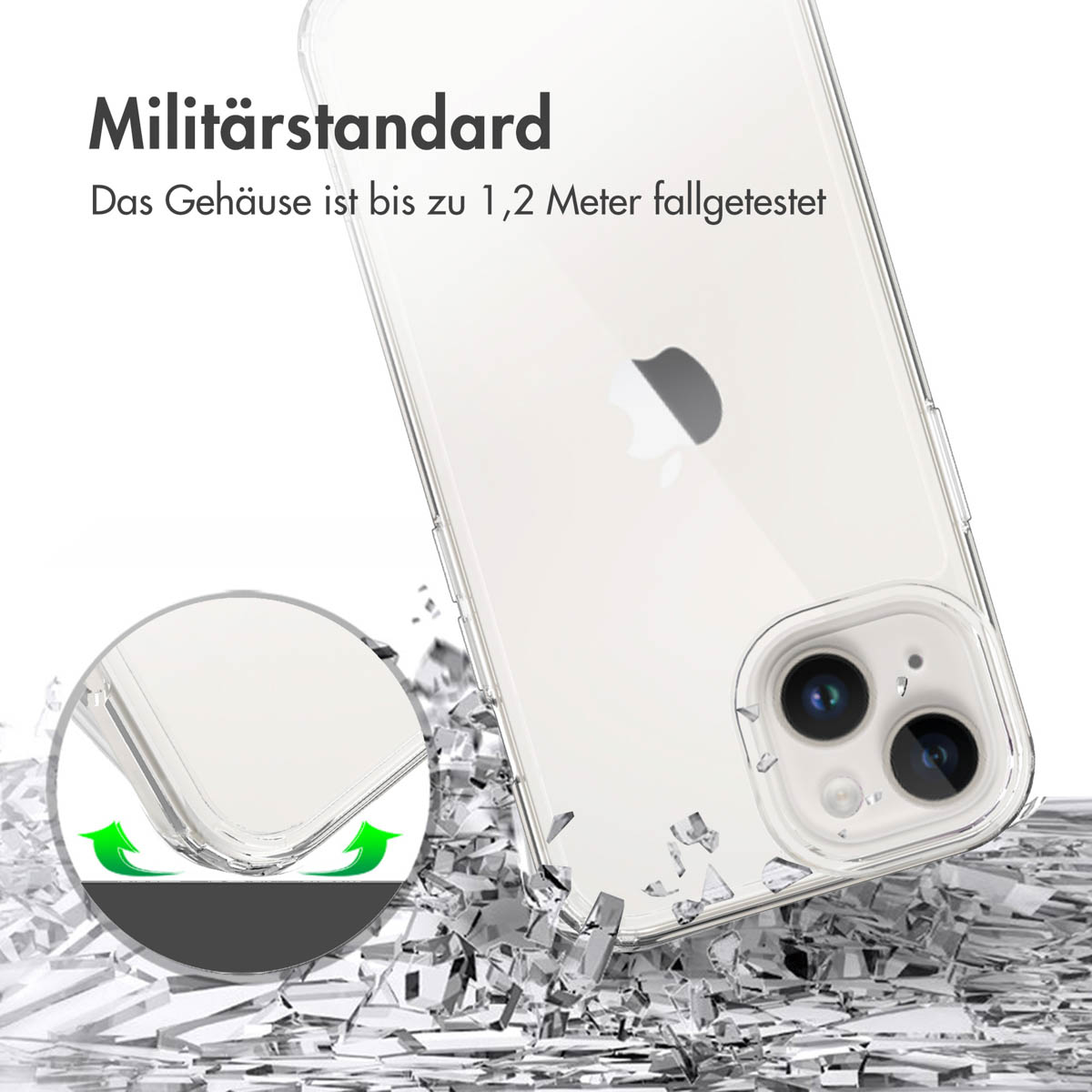 Accezz Xtreme Impact Backcover Apple iPhone 15 - Transparant - Afbeelding 10