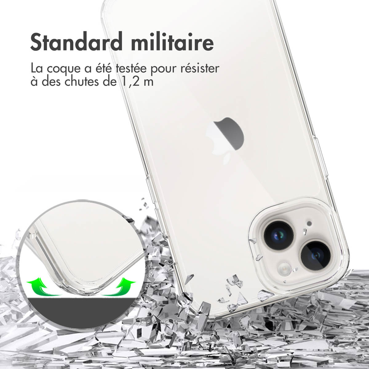 Accezz Xtreme Impact Backcover Apple iPhone 15 - Transparant - Afbeelding 5