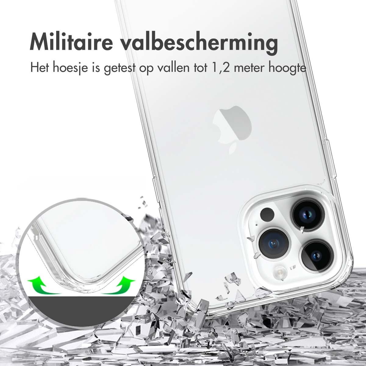 Accezz Xtreme Impact Backcover Apple iPhone 15 Pro Max - Transparant - Afbeelding 2