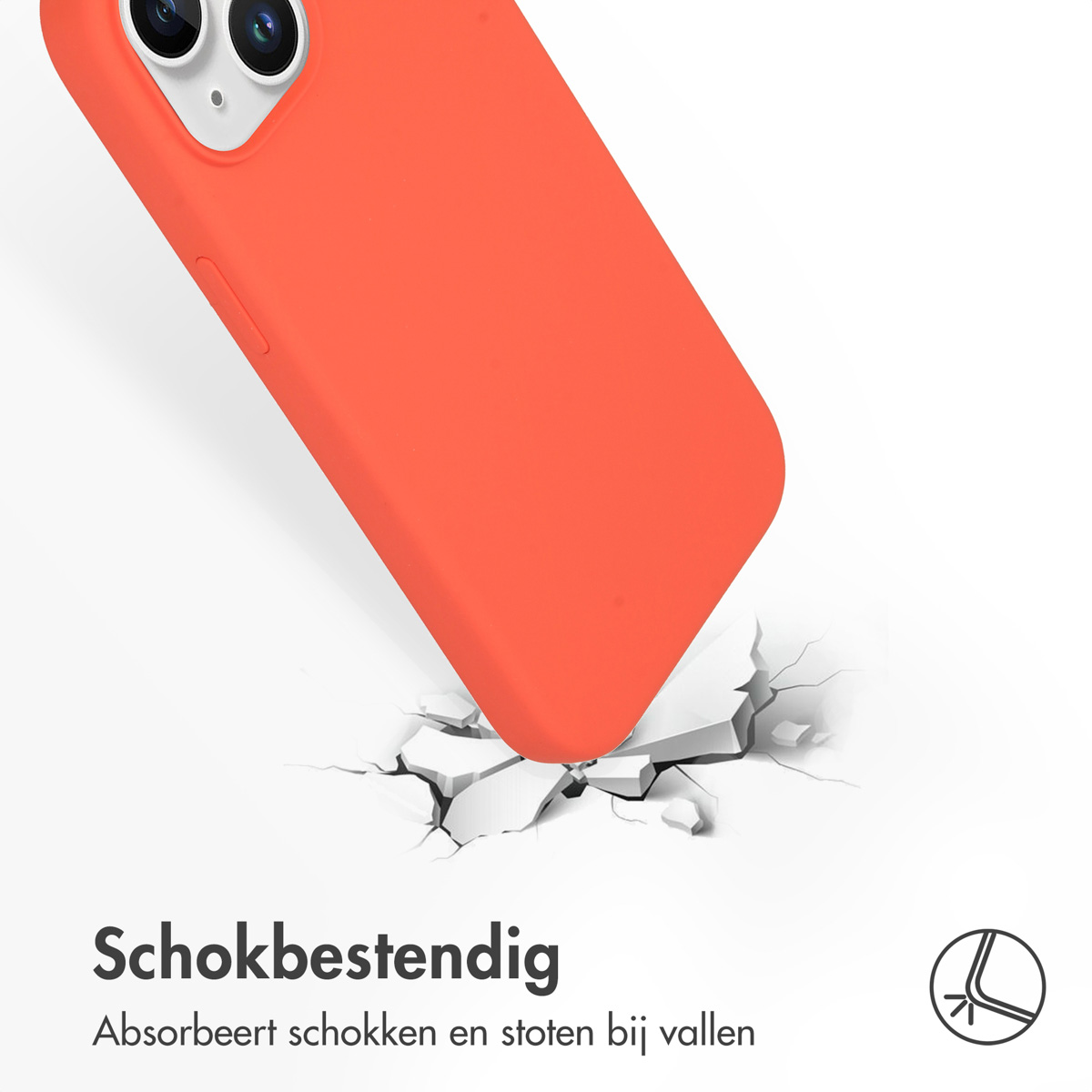 Accezz Liquid Silicone Backcover Apple iPhone 15 - Nectarine - Afbeelding 3