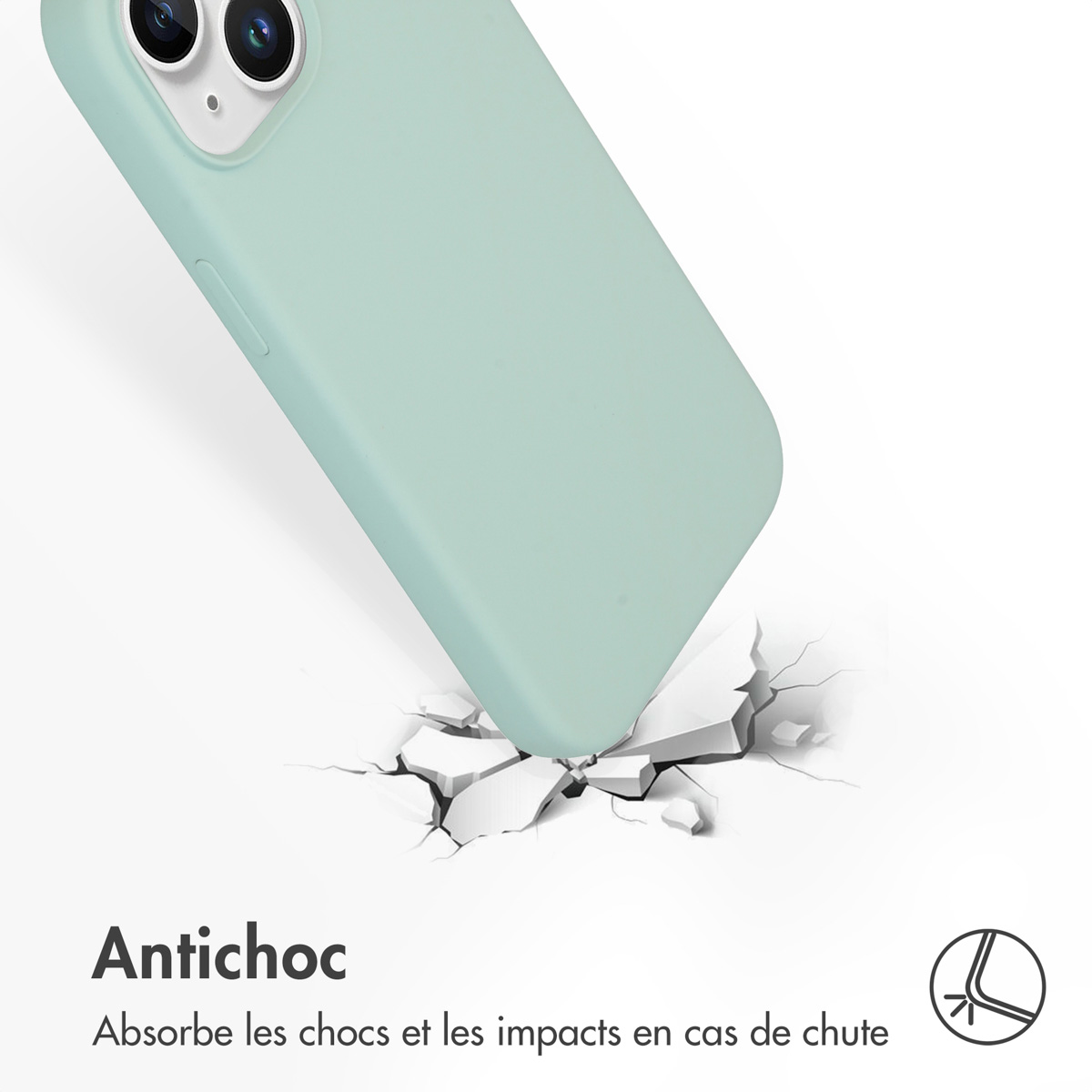 Accezz Liquid Silicone Backcover Apple iPhone 15 - Sky Blue - Afbeelding 5