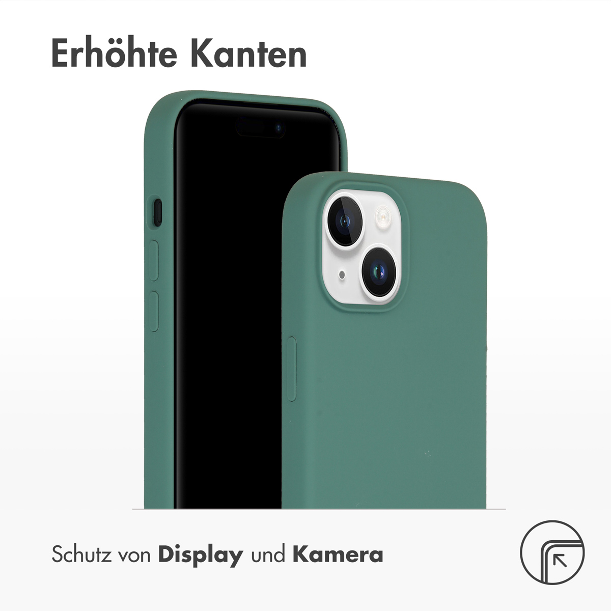 Accezz Liquid Silicone Backcover Apple iPhone 15 - Donkergroen - Afbeelding 9