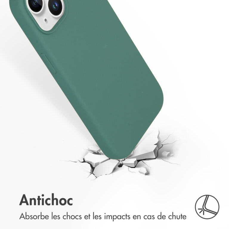Accezz Liquid Silicone Backcover Apple iPhone 15 - Donkergroen - Afbeelding 6