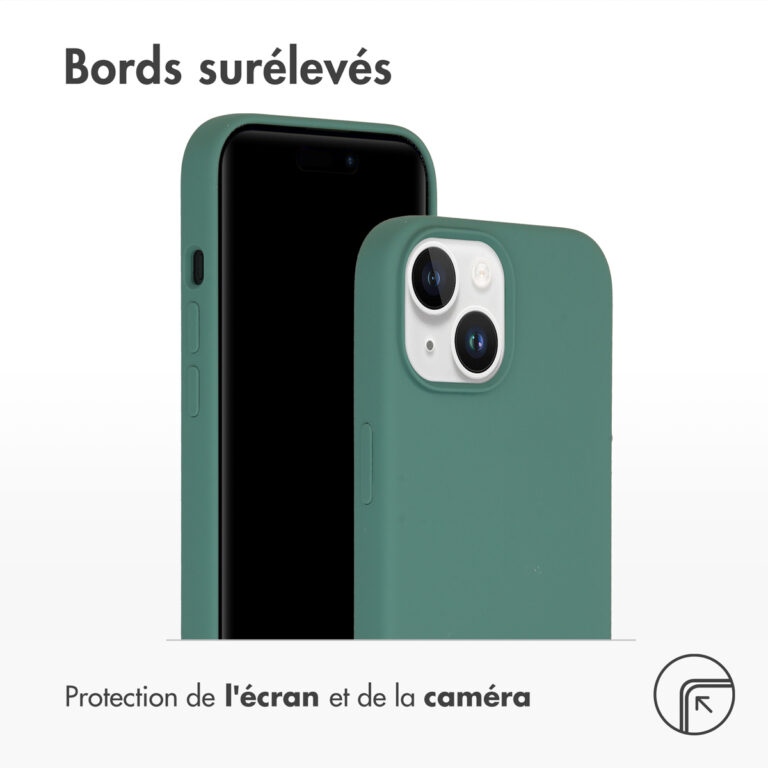 Accezz Liquid Silicone Backcover Apple iPhone 15 - Donkergroen - Afbeelding 5