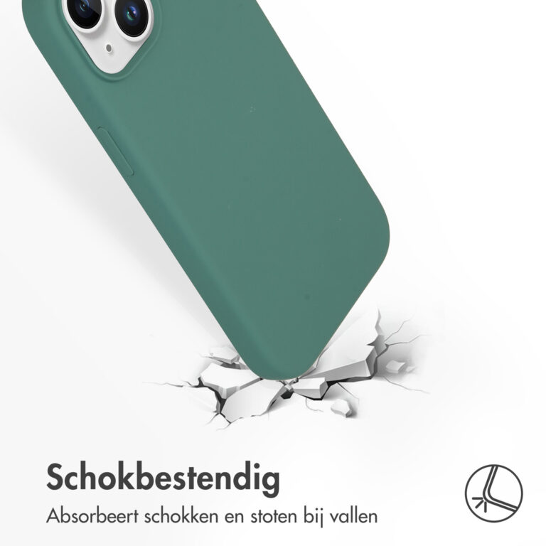 Accezz Liquid Silicone Backcover Apple iPhone 15 - Donkergroen - Afbeelding 3