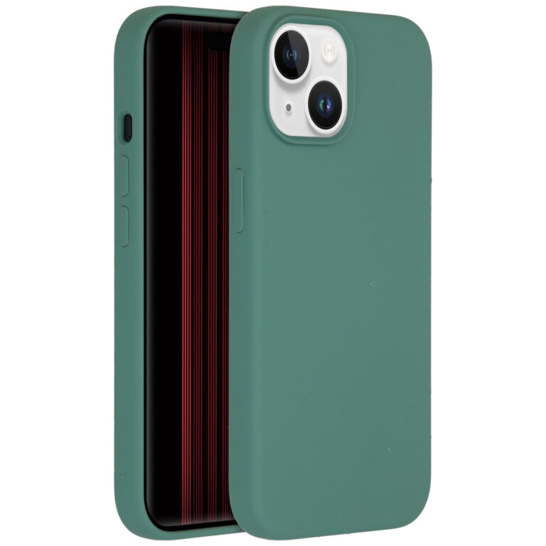 Accezz Liquid Silicone Backcover Apple iPhone 15 - Donkergroen - Afbeelding 4