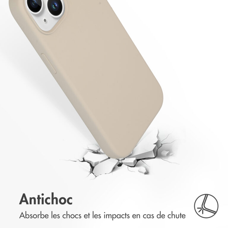 Accezz Liquid Silicone Backcover Apple iPhone 15 - Stone - Afbeelding 6