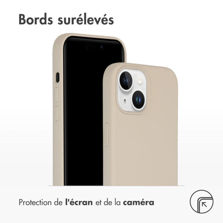 Accezz Liquid Silicone Backcover Apple iPhone 15 - Stone - Afbeelding 5