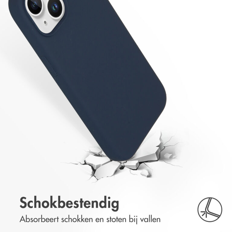 Accezz Liquid Silicone Backcover Apple iPhone 15 - Donkerblauw - Afbeelding 2