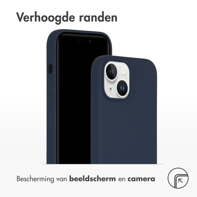Accezz Liquid Silicone Backcover Apple iPhone 15 - Donkerblauw - Afbeelding 3