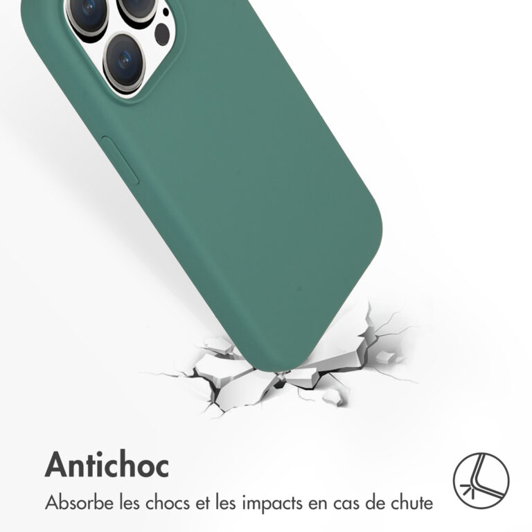 Accezz Liquid Silicone Backcover Apple iPhone 15 Pro - Donkergroen - Afbeelding 6