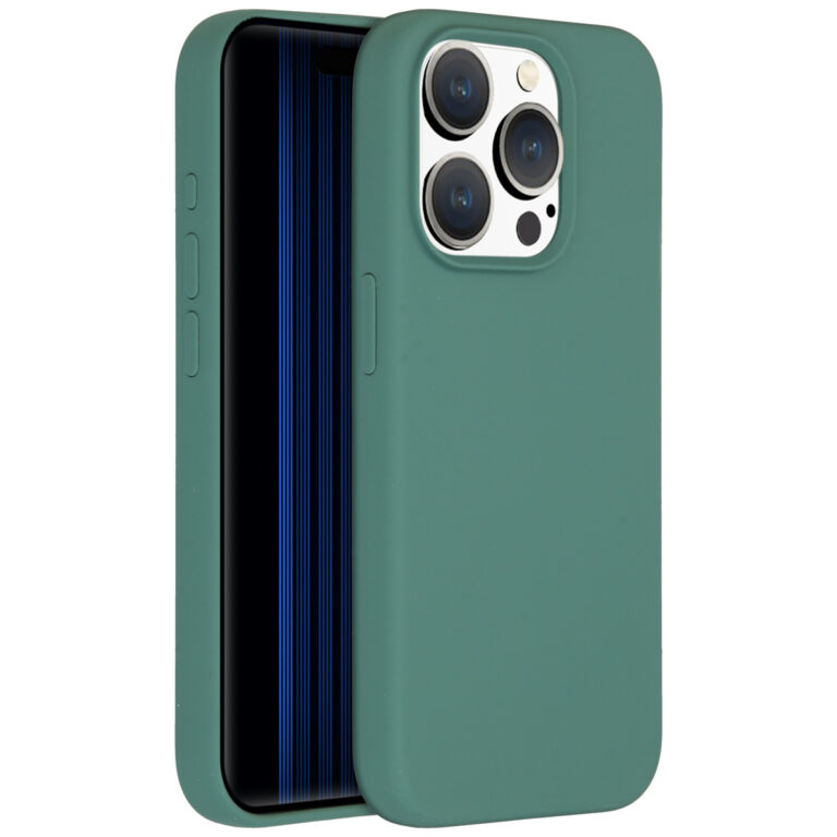 Accezz Liquid Silicone Backcover Apple iPhone 15 Pro - Donkergroen - Afbeelding 4