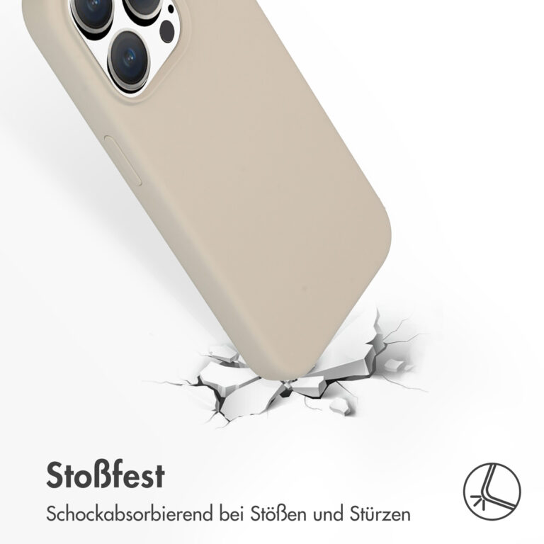 Accezz Liquid Silicone Backcover Apple iPhone 15 Pro - Stone - Afbeelding 8