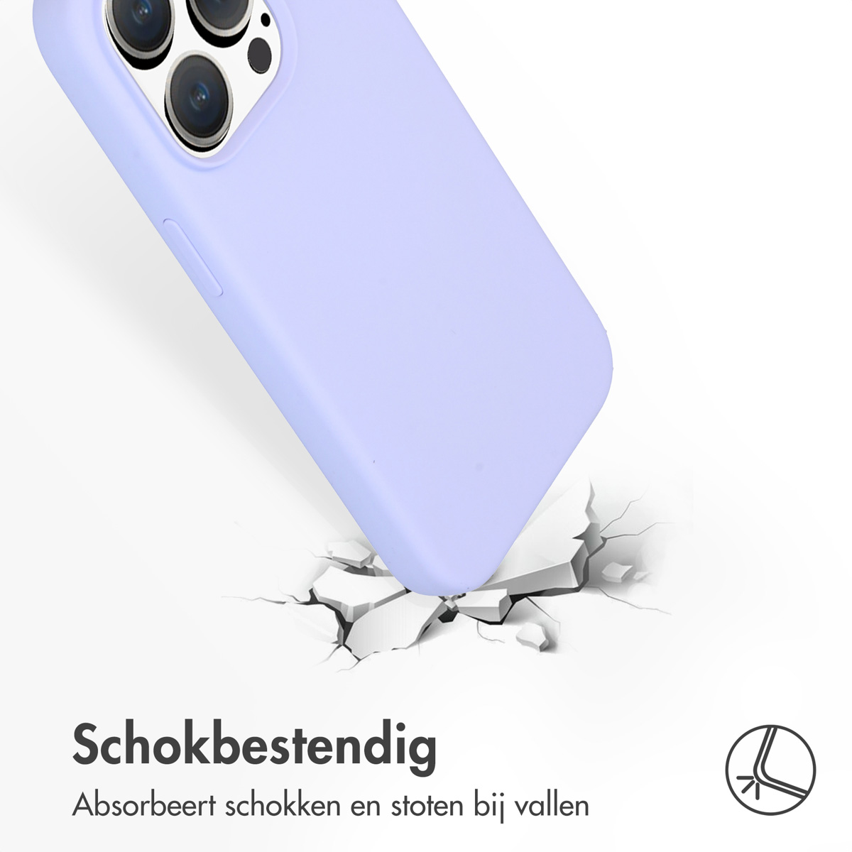 Accezz Liquid Silicone Backcover Apple iPhone 15 Pro - Paars - Afbeelding 3