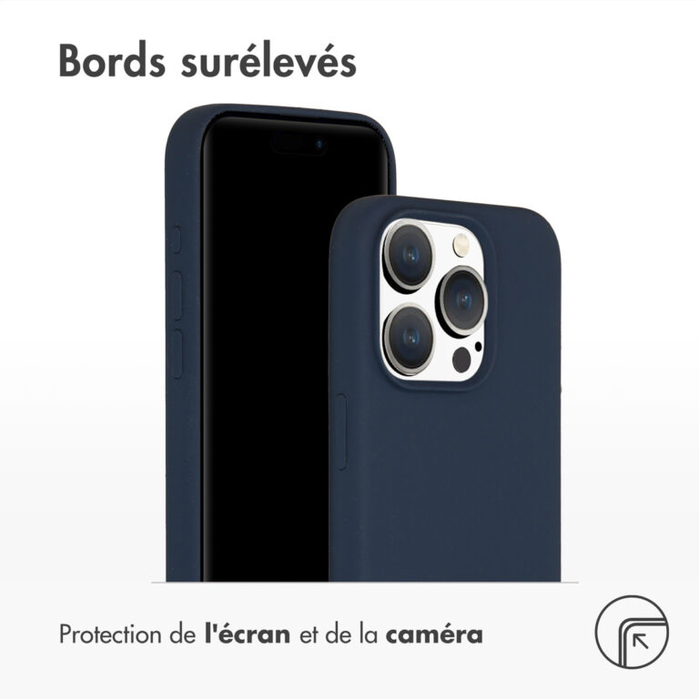 Accezz Liquid Silicone Backcover Apple iPhone 15 Pro - Donkerblauw - Afbeelding 6